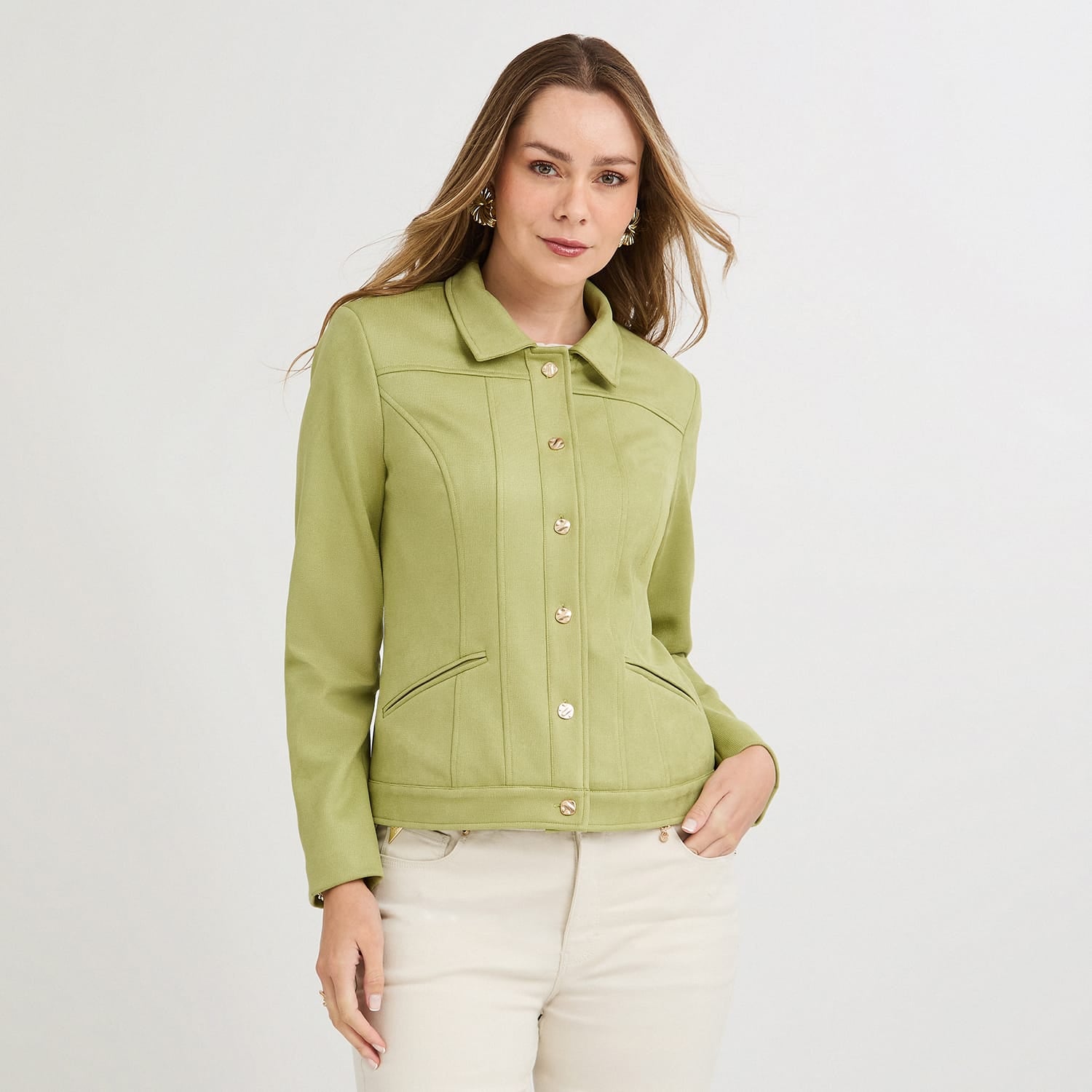 Casaca de Suede Texturado Verde